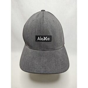 Hurley Hawaii Aloha Small Box Gray Black Hat cap Men's Fitted Flexfit